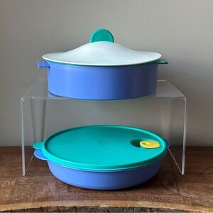 Vintage Tupperware Microsteamer 3 Piece Steamer Rice Cooker Memphis Design Style